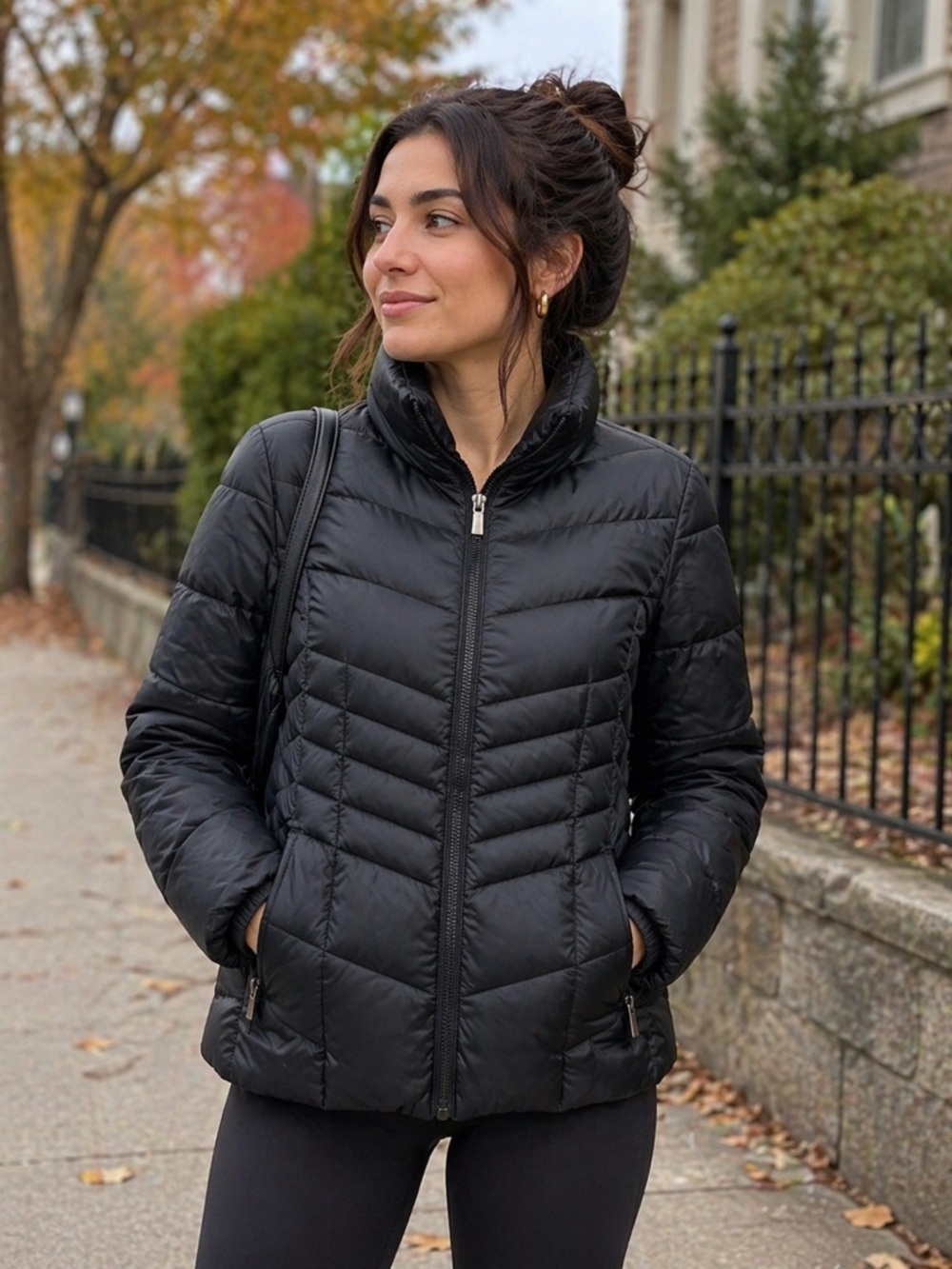 Calvin Klein Women's Quilted Down Filled Black Puffer Coat Size Small